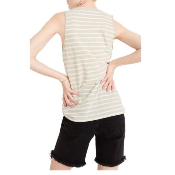 Madewell Whisper Stripe V-Neck Tank Top - Picture 2 of 5